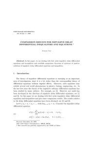 COMPARISON RESULTS FOR IMPULSIVE DELAY DIFFERENTIAL INEQUALITIES AND EQUATIONS *