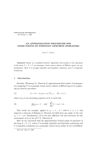 AN APPROXIMATION PROCEDURE FOR FIXED POINTS OF STRONGLY LIPSCHITZ OPERATORS