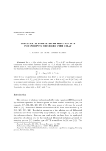 TOPOLOGICAL PROPERTIES OF SOLUTION SETS FOR SWEEPING PROCESSES WITH DELAY