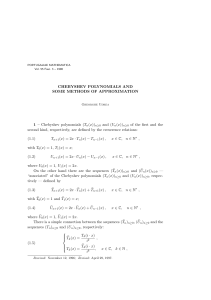 CHEBYSHEV POLYNOMIALS AND SOME METHODS OF APPROXIMATION 1 – Chebyshev polynomials (T (x))