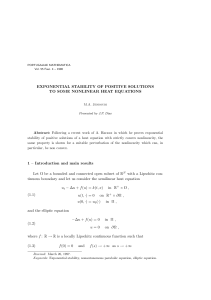 EXPONENTIAL STABILITY OF POSITIVE SOLUTIONS TO SOME NONLINEAR HEAT EQUATIONS