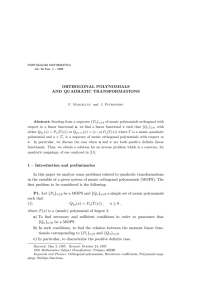 ORTHOGONAL POLYNOMIALS AND QUADRATIC TRANSFORMATIONS