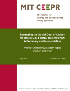 Estimating the Social Cost of Carbon A Summary and Interpretation