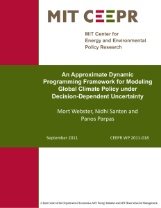An Approximate Dynamic Programming Framework for Modeling Global Climate Policy under Decision-Dependent Uncertainty