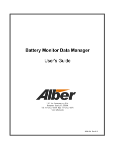 Battery Monitor Data Manager User’s Guide