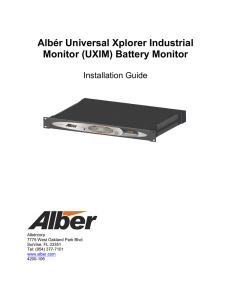 Albér Universal Xplorer Industrial Monitor (UXIM) Battery Monitor Installation Guide