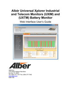 Albér Universal Xplorer Industrial and Telecom Monitors (UXIM) and (UXTM) Battery Monitor