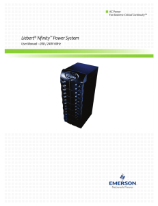 Liebert Nfinity Power System User Manual –208 / 240V 60Hz