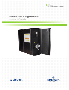 Liebert Maintenance Bypass Cabinet User Manual - Wall-Mountable AC Power For Business-Critical Continuity