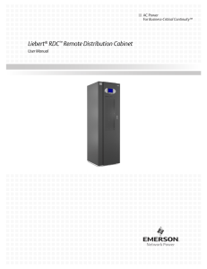 Liebert RDC Remote Distribution Cabinet User Manual