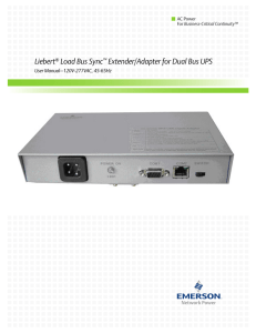 Liebert Load Bus Sync Extender/Adapter for Dual Bus UPS User Manual–120V-277VAC, 45-65Hz