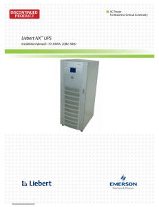 Liebert NX UPS DISCONTINUED PRODUCT