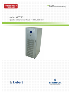 Liebert NX UPS DISCONTINUED PRODUCT