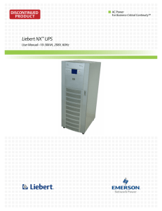 Liebert NX UPS DISCONTINUED PRODUCT