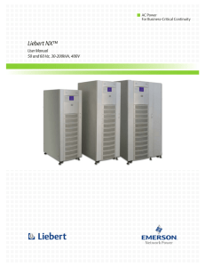 Liebert NX™ User Manual 50 and 60 Hz, 30-200kVA, 400V AC Power