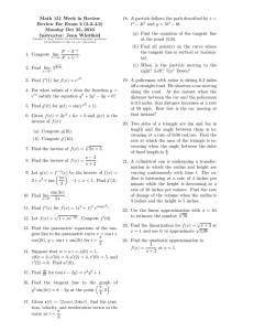Math 151 Week in Review Review For Exam 2 (3.3-4.2)