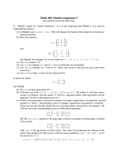 Math 308, Matlab assignment 5