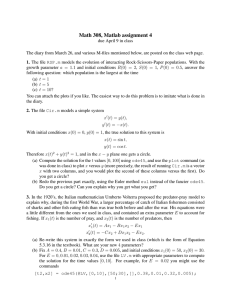 Math 308, Matlab assignment 4