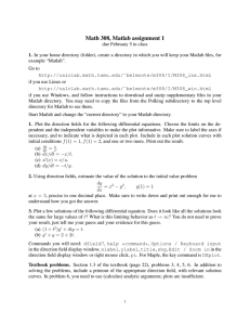 Math 308, Matlab assignment 1