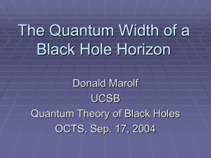 The Quantum Width of a Black Hole Horizon Donald Marolf UCSB