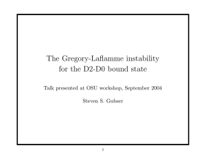 The Gregory-Laflamme instability for the D2-D0 bound state Steven S. Gubser