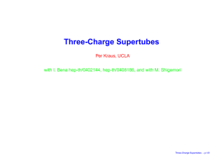 Three-Charge Supertubes Per Kraus, UCLA Three-Charge Supertubes – p.1/21