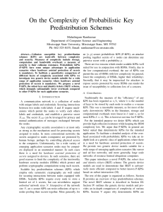 On the Complexity of Probabilistic Key Predistribution Schemes