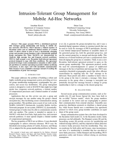 Intrusion-Tolerant Group Management for Mobile Ad-Hoc Networks