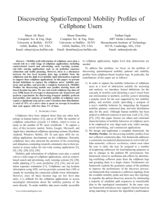 Discovering SpatioTemporal Mobility Profiles of Cellphone Users