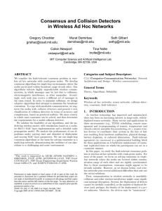 Consensus and Collision Detectors in Wireless Ad Hoc Networks