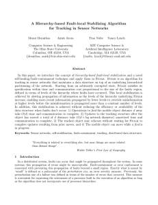 A Hierarchy-based Fault-local Stabilizing Algorithm for Tracking in Sensor Networks