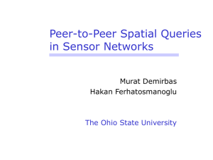 Peer-to-Peer Spatial Queries in Sensor Networks Murat Demirbas Hakan Ferhatosmanoglu
