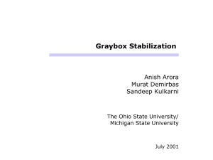 Graybox Stabilization Anish Arora Murat Demirbas Sandeep Kulkarni