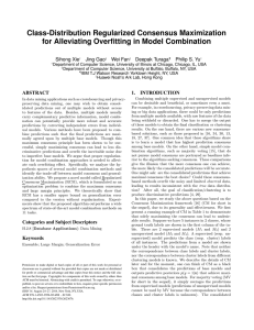 Class-Distribution Regularized Consensus Maximization for Alleviating Overfitting in Model Combination