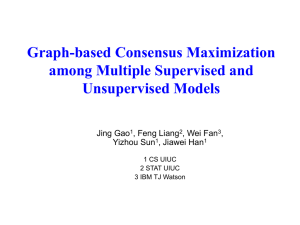 Graph-based Consensus Maximization among Multiple Supervised and Unsupervised Models Jing Gao