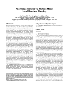 Knowledge Transfer via Multiple Model Local Structure Mapping Jing Gao , Wei Fan