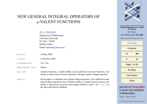 NEW GENERAL INTEGRAL OPERATORS OF p-VALENT FUNCTIONS JJ J