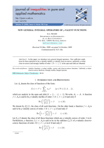NEW GENERAL INTEGRAL OPERATORS OF Communicated by N.E. Cho
