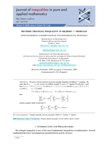 REVERSE TRIANGLE INEQUALITY IN HILBERT -MODULES D