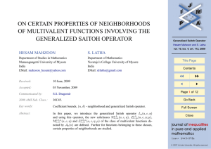 ON CERTAIN PROPERTIES OF NEIGHBORHOODS OF MULTIVALENT FUNCTIONS INVOLVING THE