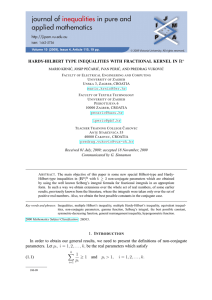 HARDY-HILBERT TYPE INEQUALITIES WITH FRACTIONAL KERNEL IN MARIO KRNI ´ CARI ´