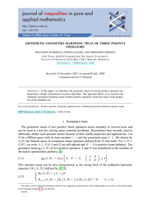 ARITHMETIC-GEOMETRIC-HARMONIC MEAN OF THREE POSITIVE OPERATORS Communicated by F. Kittaneh