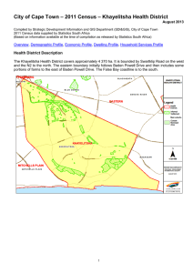 – 2011 Census – Khayelitsha Health District City of Cape Town