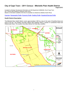 – 2011 Census – Mitchells Plain Health District August 2013