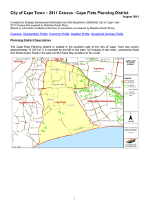 – 2011 Census - Cape Flats Planning District August 2013