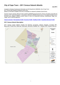 – 2011 Census Suburb Atlantis City of Cape Town July 2013