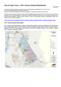 – 2011 Census Suburb Blackheath City of Cape Town July 2013