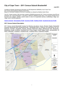 – 2011 Census Suburb Brackenfell City of Cape Town July 2013