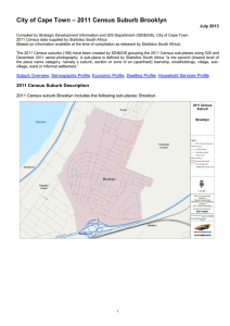 – 2011 Census Suburb Brooklyn City of Cape Town July 2013