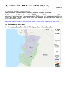 – 2011 Census Suburb Camps Bay City of Cape Town July 2013